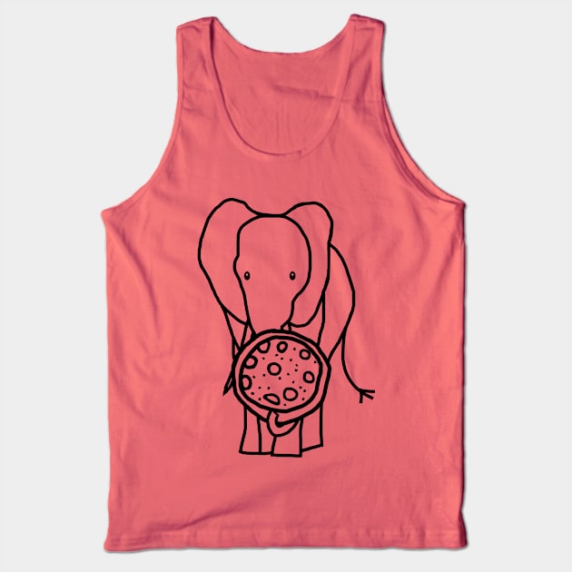 Funny Elephant Jumbo Pizza Outline Tank Top by ellenhenryart